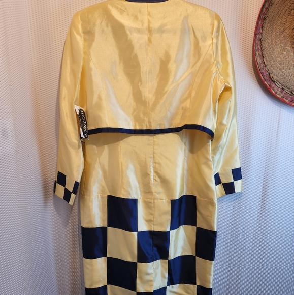 Ben Marc Yellow and Black Church Dress With Balero Jacket Size 12 NWT - Picture 3 of 10